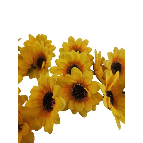 Yellow Artificial Sunflower Heads 2.5 Inch Pack Of 18 Decorative Flowers - Picture 12 of 14